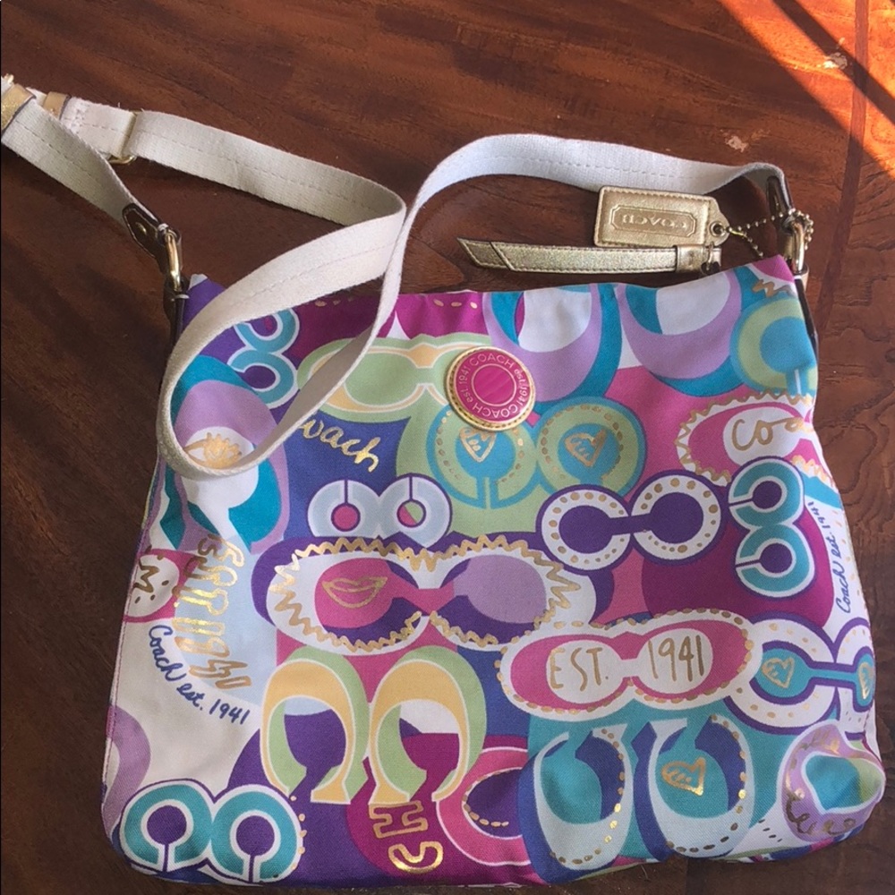 Multicolored Coach Purse